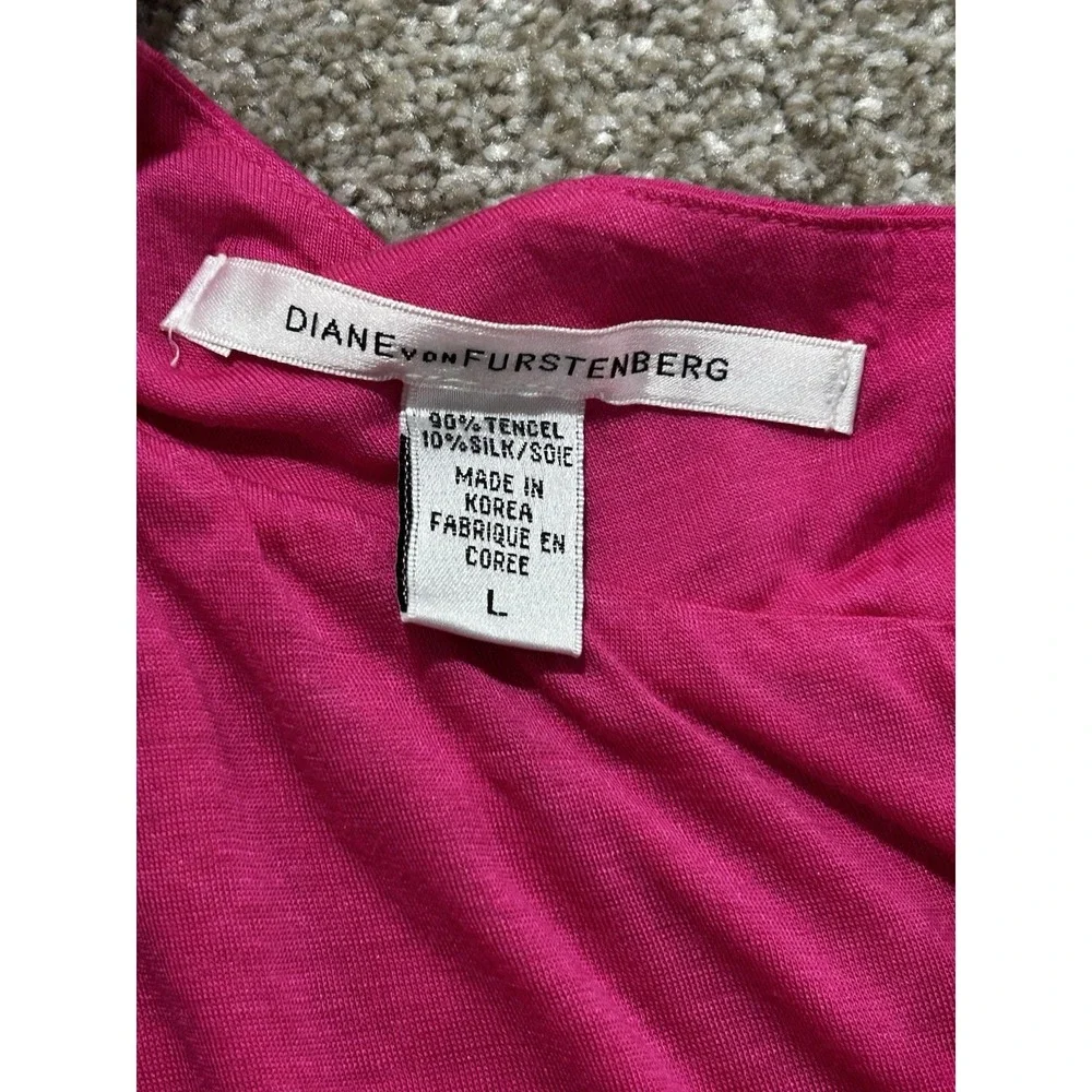Diane Von Furstenberg Women's L Pink Azalea Halter Tank Top - Read